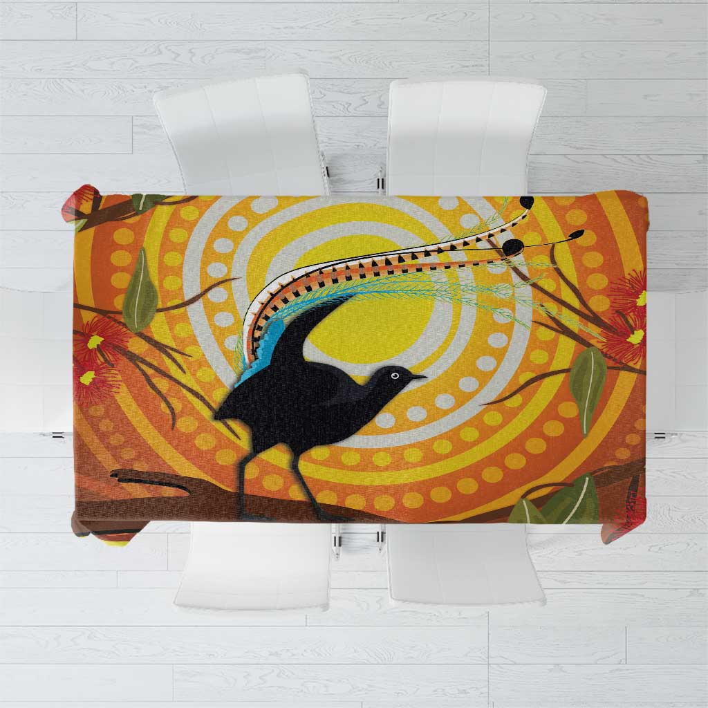 Australia Superb Lyrebird Tablecloth Aboriginal Art