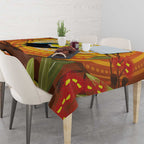 Australia Superb Lyrebird Tablecloth Aboriginal Art