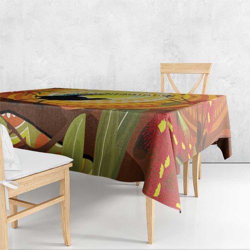 Australia Superb Lyrebird Tablecloth Aboriginal Art