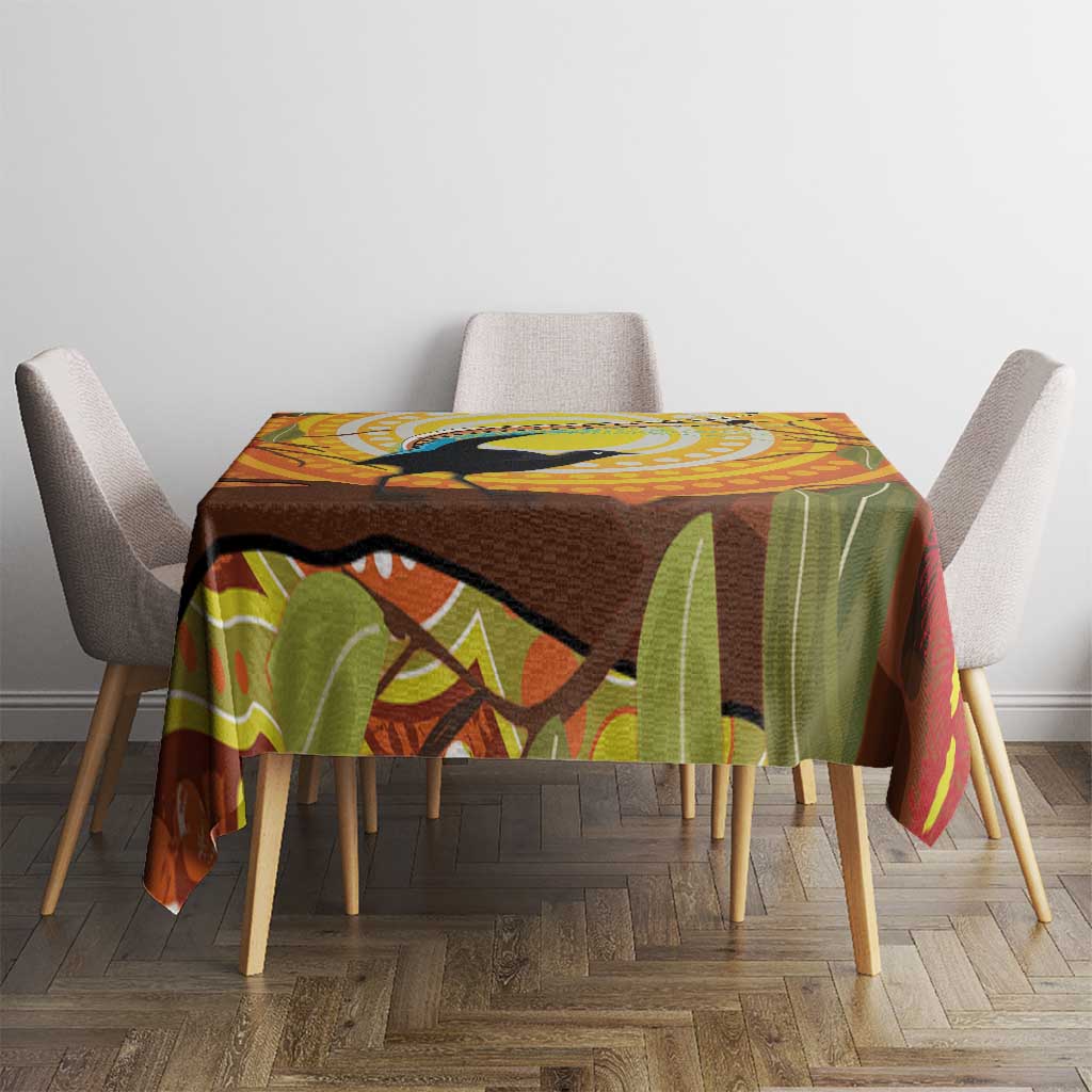 Australia Superb Lyrebird Tablecloth Aboriginal Art