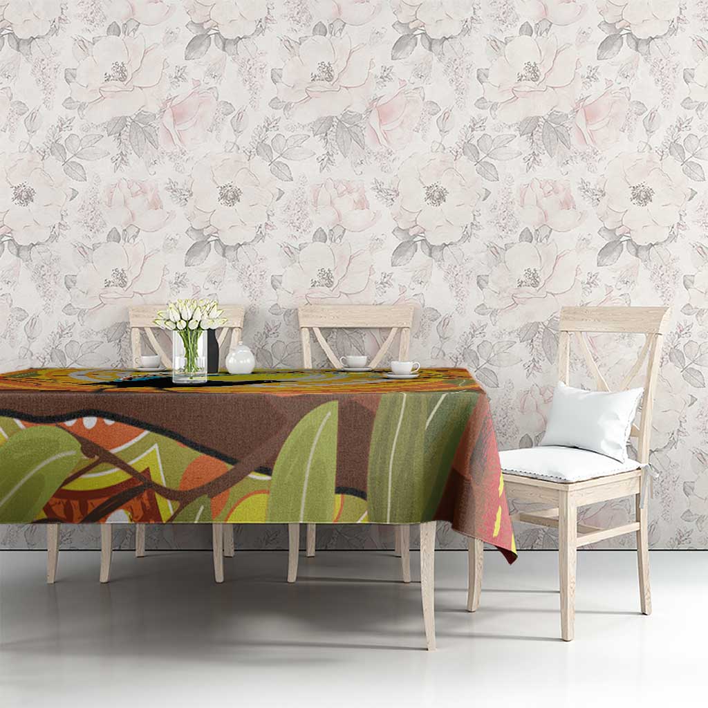 Australia Superb Lyrebird Tablecloth Aboriginal Art