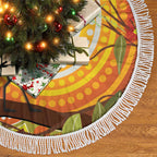 Australia Superb Lyrebird Tree Skirt Aboriginal Art