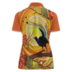 Australia Superb Lyrebird Women Polo Shirt Aboriginal Art