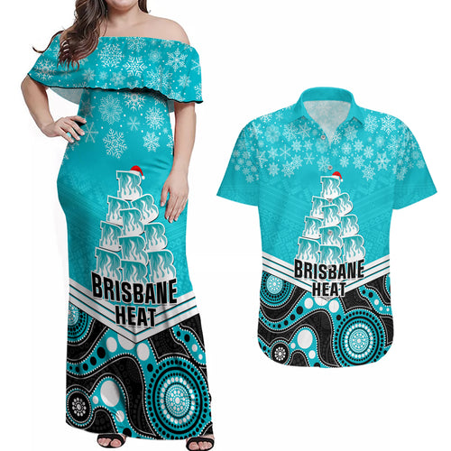 custom-brisbane-heat-cricket-christmas-couples-matching-off-shoulder-maxi-dress-and-hawaiian-shirt-merry-xmas-2023-indigenous-art