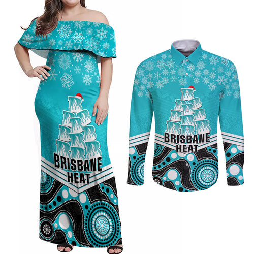 custom-brisbane-heat-cricket-christmas-couples-matching-off-shoulder-maxi-dress-and-long-sleeve-button-shirt-merry-xmas-2023-indigenous-art