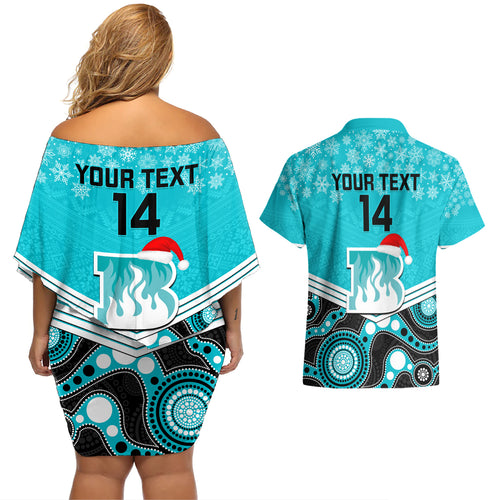 custom-brisbane-heat-cricket-christmas-couples-matching-off-shoulder-short-dress-and-hawaiian-shirt-merry-xmas-2023-indigenous-art