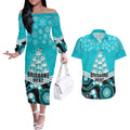 custom-brisbane-heat-cricket-christmas-couples-matching-off-the-shoulder-long-sleeve-dress-and-hawaiian-shirt-merry-xmas-2023-indigenous-art
