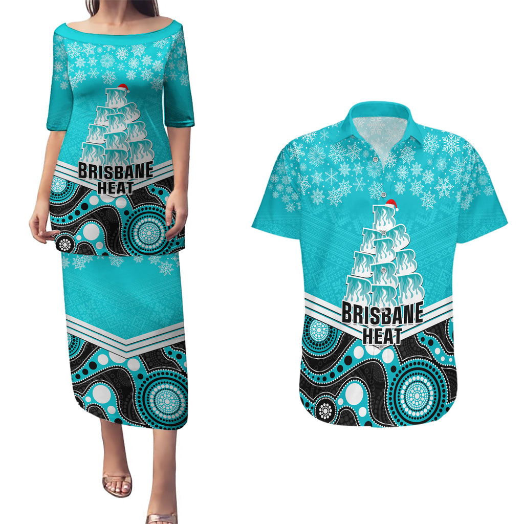 custom-brisbane-heat-cricket-christmas-couples-matching-puletasi-dress-and-hawaiian-shirt-merry-xmas-2023-indigenous-art