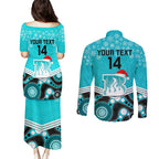 custom-brisbane-heat-cricket-christmas-couples-matching-puletasi-dress-and-long-sleeve-button-shirt-merry-xmas-2023-indigenous-art