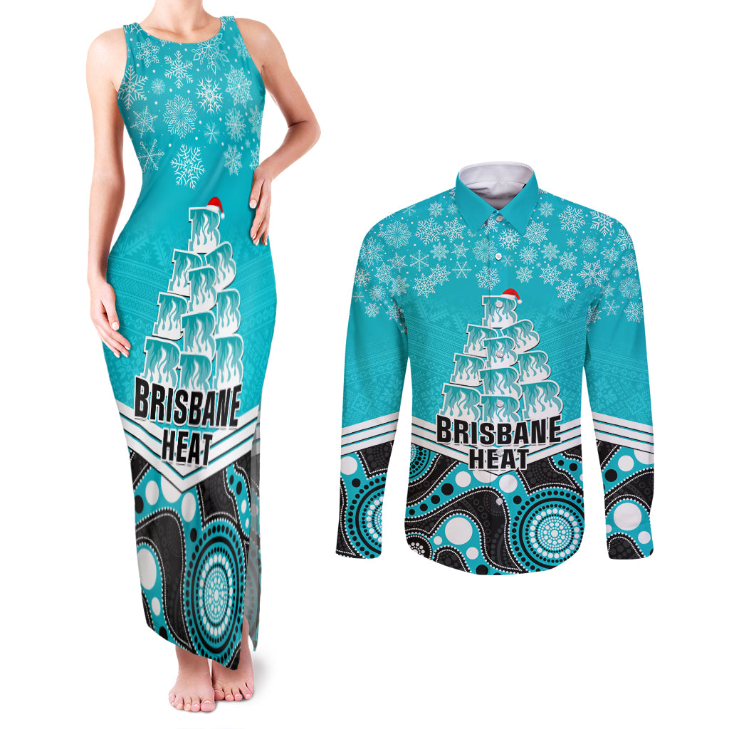 custom-brisbane-heat-cricket-christmas-couples-matching-tank-maxi-dress-and-long-sleeve-button-shirt-merry-xmas-2023-indigenous-art