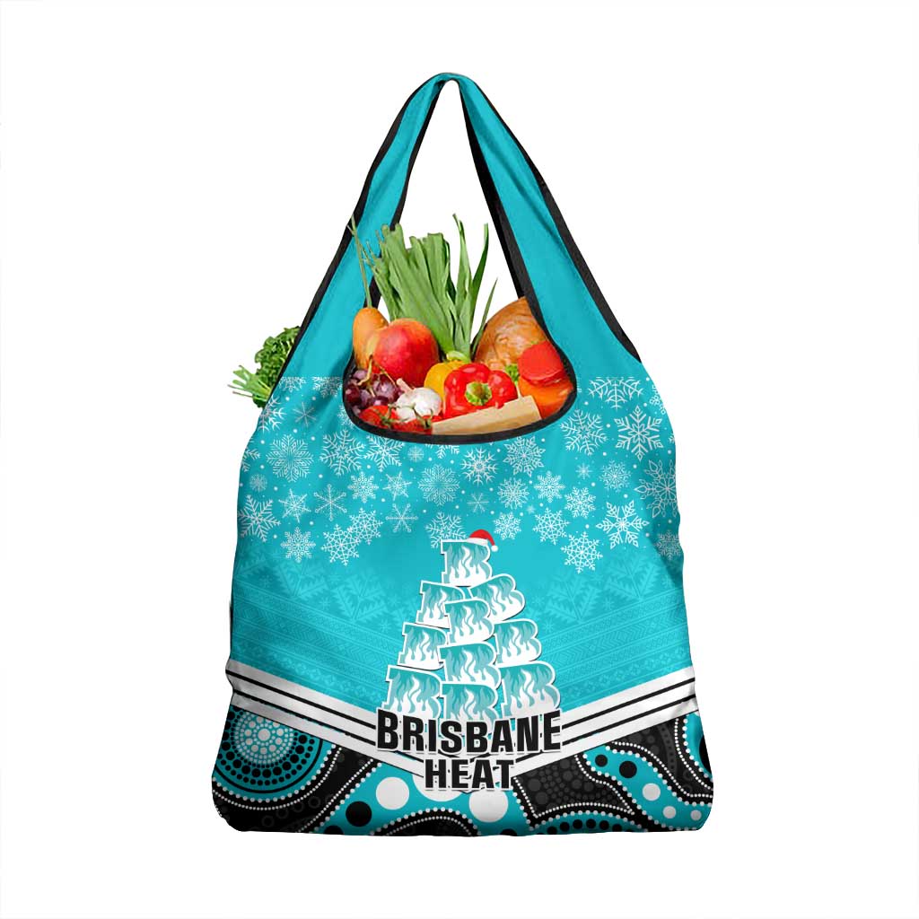 Brisbane Heat Cricket Christmas Grocery Bag Merry Xmas Indigenous Art