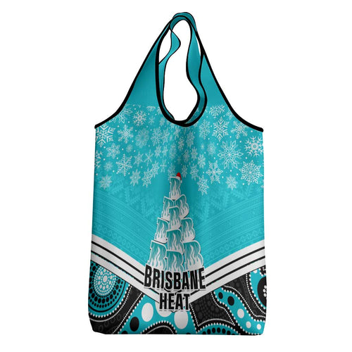 Brisbane Heat Cricket Christmas Grocery Bag Merry Xmas Indigenous Art