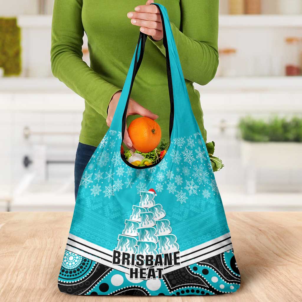 Brisbane Heat Cricket Christmas Grocery Bag Merry Xmas Indigenous Art