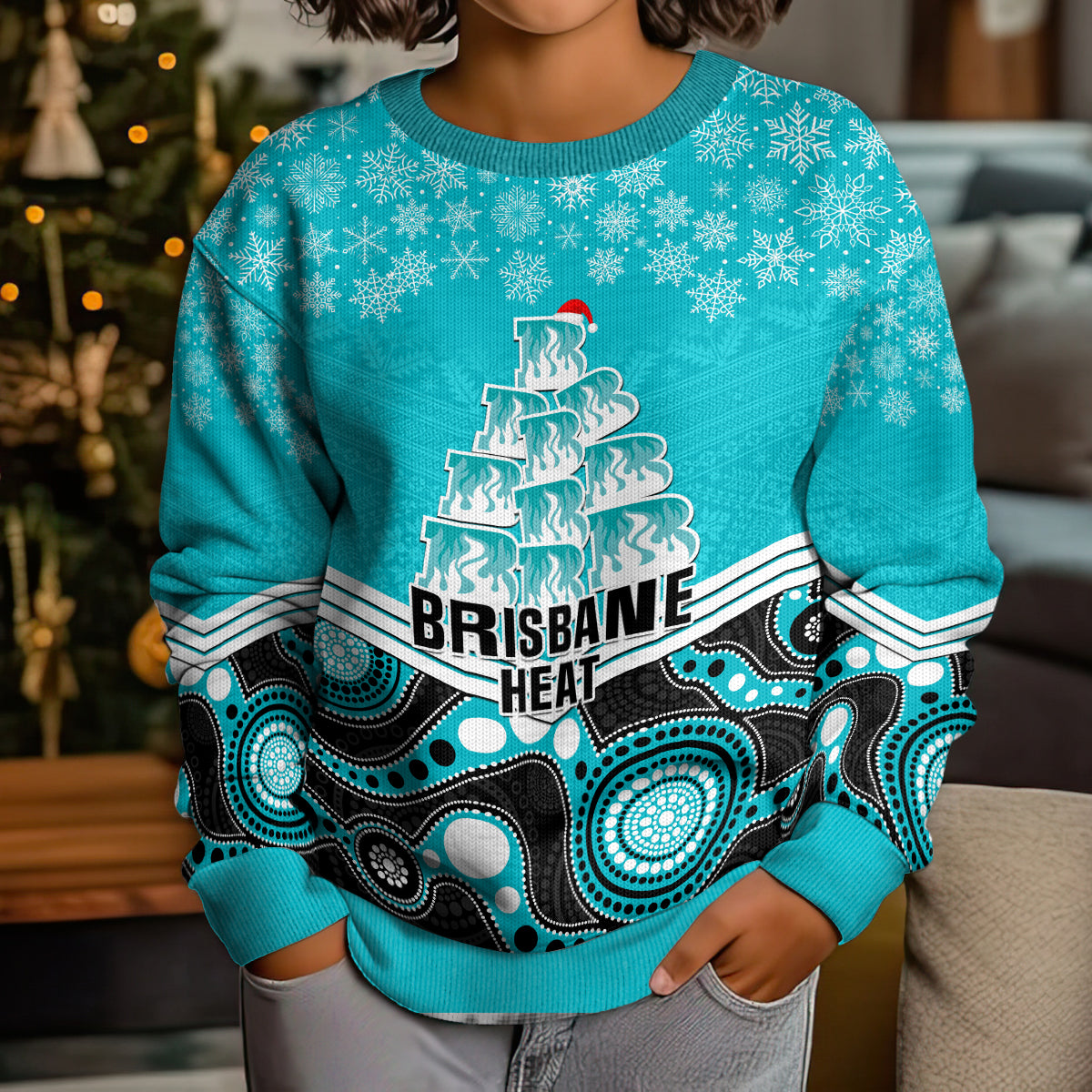 custom-brisbane-heat-cricket-christmas-kid-ugly-christmas-sweater-merry-xmas-2023-indigenous-art