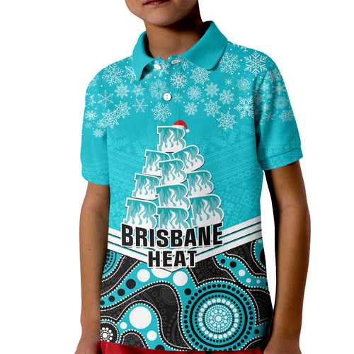 custom-brisbane-heat-cricket-christmas-kid-polo-shirt-merry-xmas-2023-indigenous-art