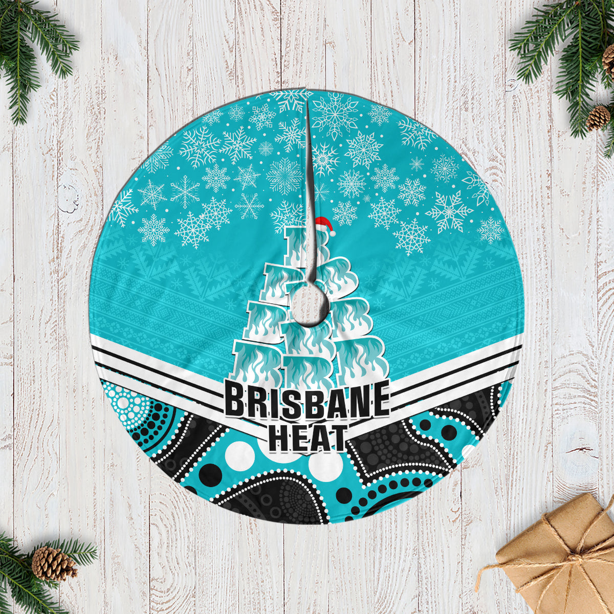 brisbane-heat-cricket-christmas-tree-skirt-merry-xmas-2023-indigenous-art