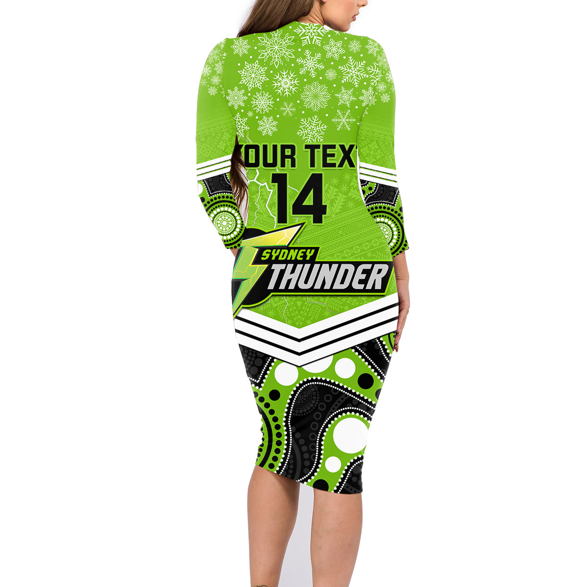 custom-thunder-cricket-christmas-family-matching-long-sleeve-bodycon-dress-and-hawaiian-shirt-merry-xmas-2023-indigenous-art