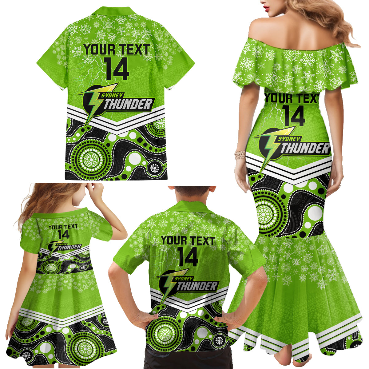 custom-thunder-cricket-christmas-family-matching-mermaid-dress-and-hawaiian-shirt-merry-xmas-2023-indigenous-art