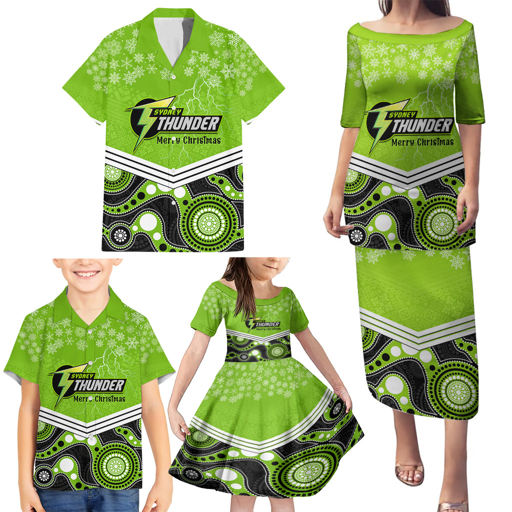 custom-thunder-cricket-christmas-family-matching-puletasi-dress-and-hawaiian-shirt-merry-xmas-2023-indigenous-art