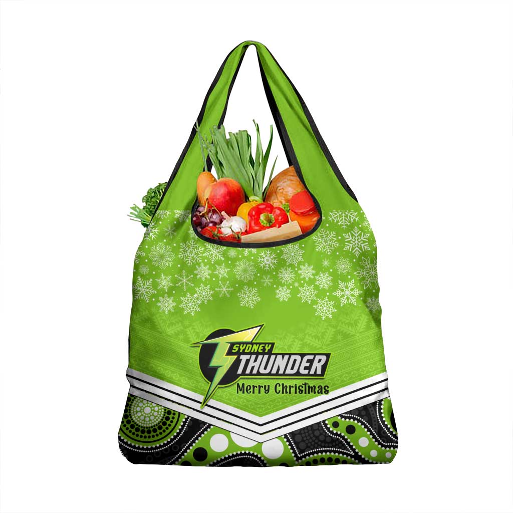 Thunder Cricket Christmas Grocery Bag Merry Xmas Indigenous Art