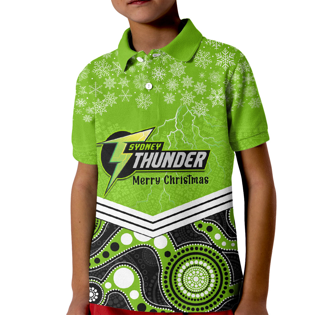 custom-thunder-cricket-christmas-kid-polo-shirt-merry-xmas-2023-indigenous-art