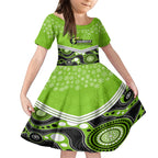 custom-thunder-cricket-christmas-kid-short-sleeve-dress-merry-xmas-2023-indigenous-art