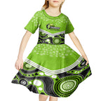 custom-thunder-cricket-christmas-kid-short-sleeve-dress-merry-xmas-2023-indigenous-art