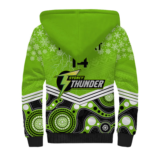 custom-thunder-cricket-christmas-sherpa-hoodie-merry-xmas-2023-indigenous-art