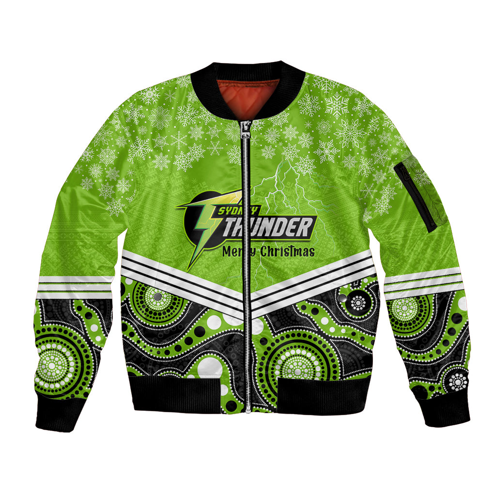 custom-thunder-cricket-christmas-sleeve-zip-bomber-jacket-merry-xmas-2023-indigenous-art