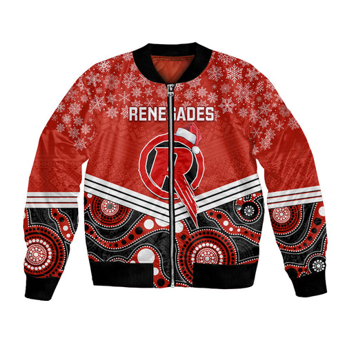 custom-melbourne-renegades-cricket-christmas-bomber-jacket-merry-xmas-2023-indigenous-art