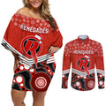 custom-melbourne-renegades-cricket-christmas-couples-matching-off-shoulder-short-dress-and-long-sleeve-button-shirt-merry-xmas-2023-indigenous-art