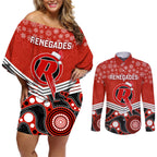 custom-melbourne-renegades-cricket-christmas-couples-matching-off-shoulder-short-dress-and-long-sleeve-button-shirt-merry-xmas-2023-indigenous-art