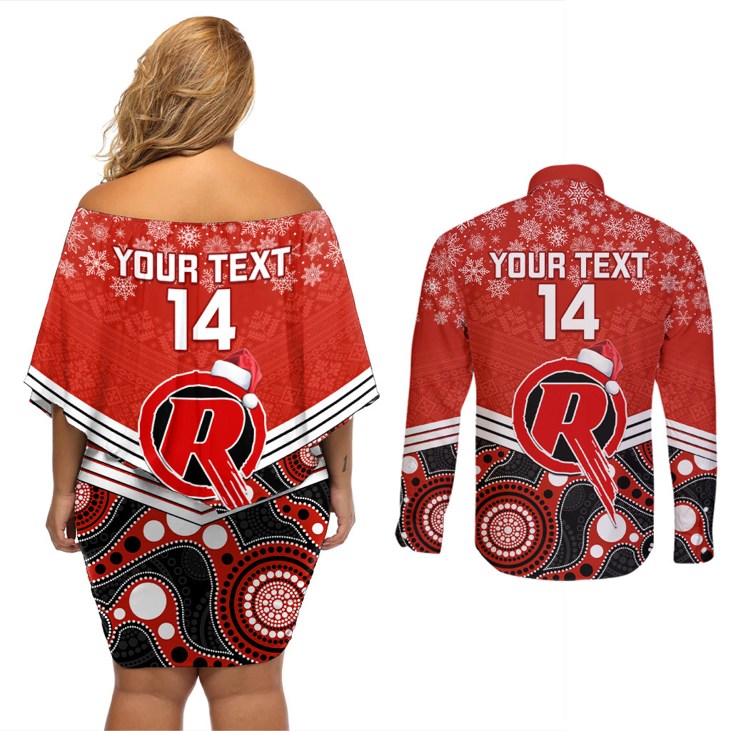 custom-melbourne-renegades-cricket-christmas-couples-matching-off-shoulder-short-dress-and-long-sleeve-button-shirt-merry-xmas-2023-indigenous-art