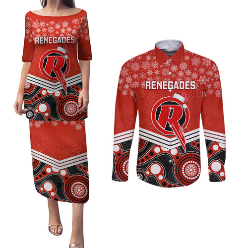 custom-melbourne-renegades-cricket-christmas-couples-matching-puletasi-dress-and-long-sleeve-button-shirt-merry-xmas-2023-indigenous-art