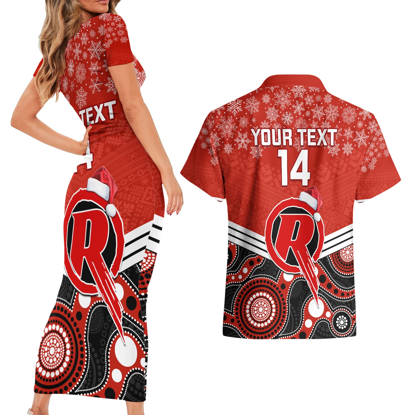 custom-melbourne-renegades-cricket-christmas-couples-matching-short-sleeve-bodycon-dress-and-hawaiian-shirt-merry-xmas-2023-indigenous-art