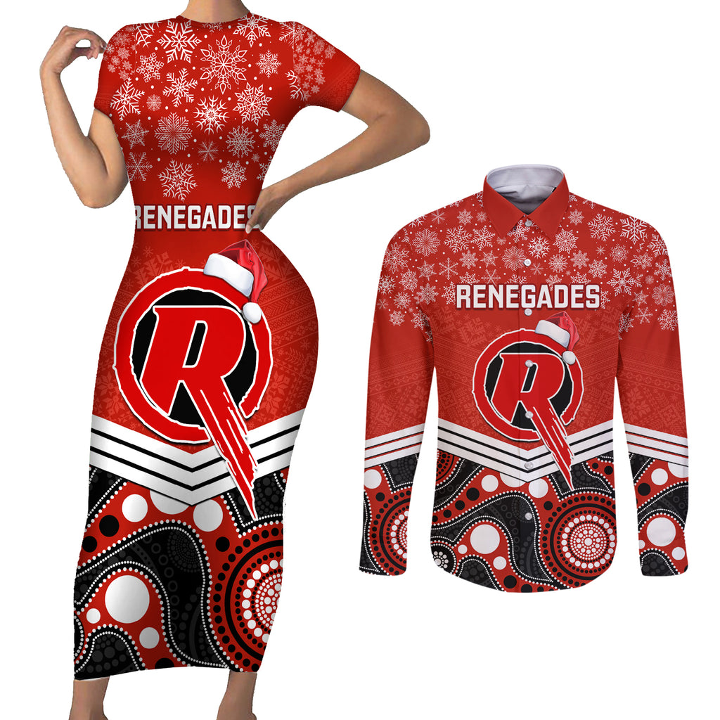 custom-melbourne-renegades-cricket-christmas-couples-matching-short-sleeve-bodycon-dress-and-long-sleeve-button-shirt-merry-xmas-2023-indigenous-art