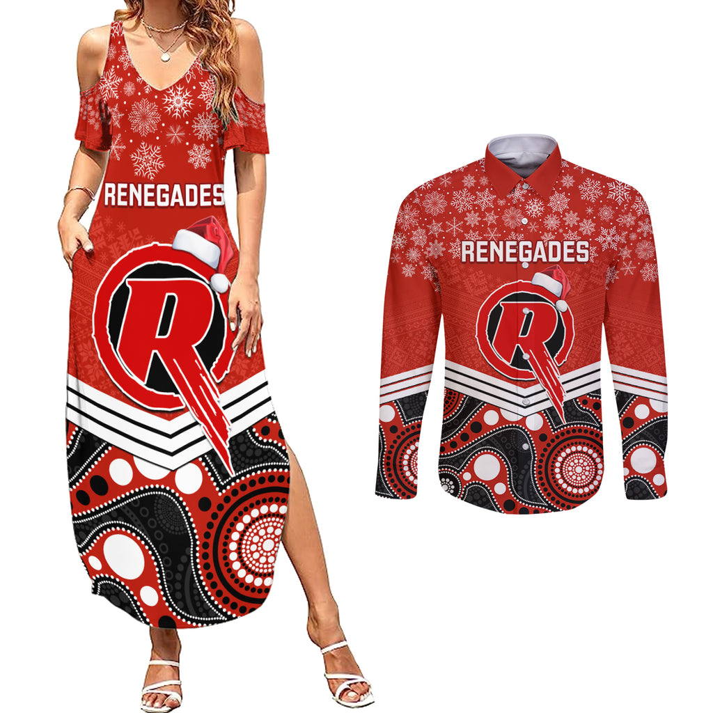 custom-melbourne-renegades-cricket-christmas-couples-matching-summer-maxi-dress-and-long-sleeve-button-shirt-merry-xmas-2023-indigenous-art