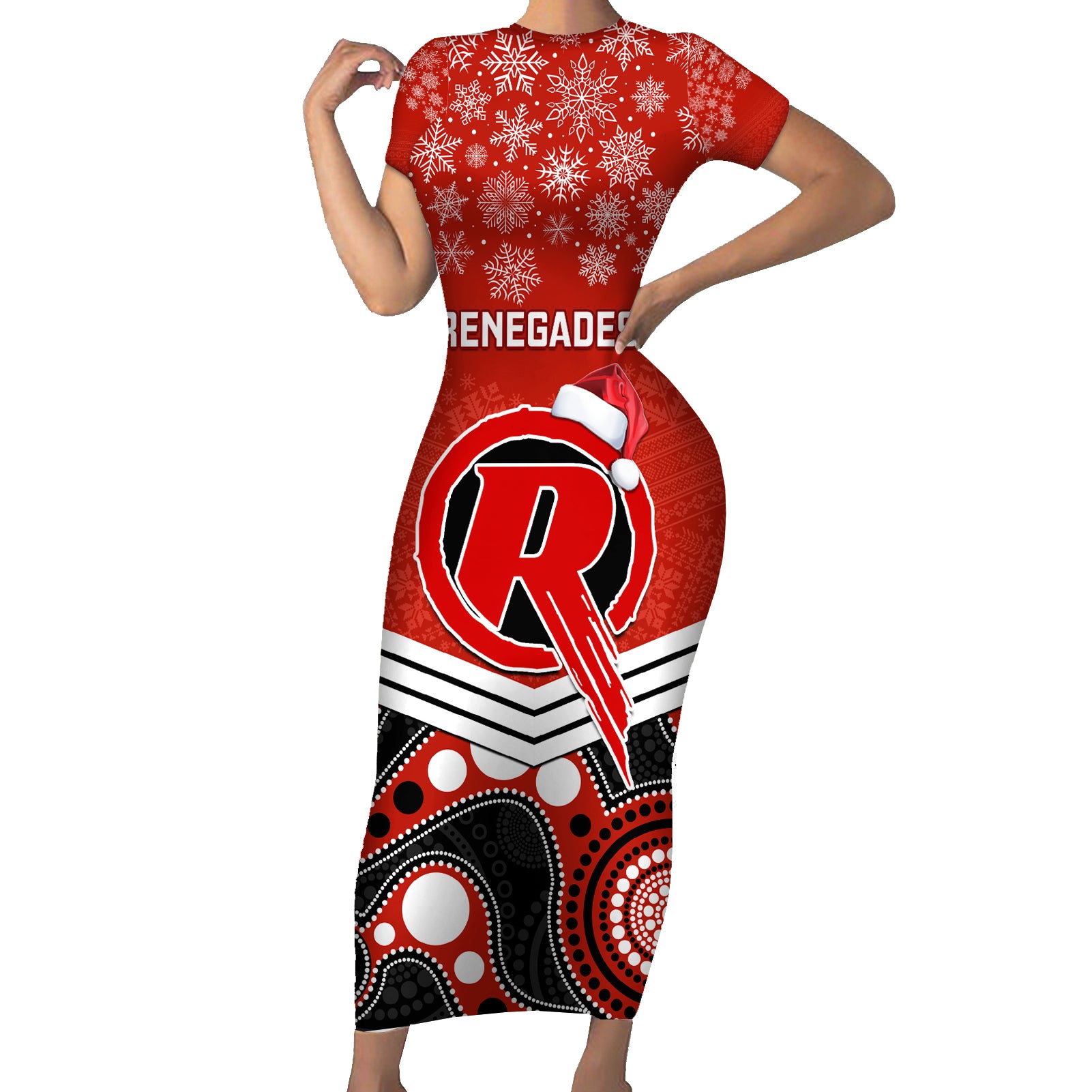 custom-melbourne-renegades-cricket-christmas-short-sleeve-bodycon-dress-merry-xmas-2023-indigenous-art