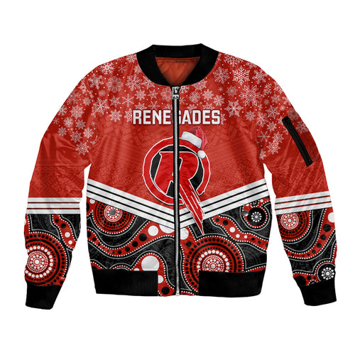 custom-melbourne-renegades-cricket-christmas-sleeve-zip-bomber-jacket-merry-xmas-2023-indigenous-art