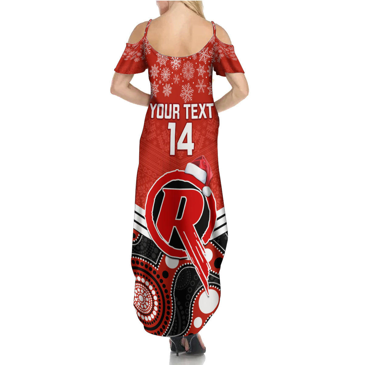 custom-melbourne-renegades-cricket-christmas-summer-maxi-dress-merry-xmas-2023-indigenous-art