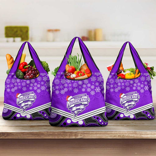 Hobart Hurricanes Cricket Christmas Grocery Bag Merry Xmas Indigenous Art