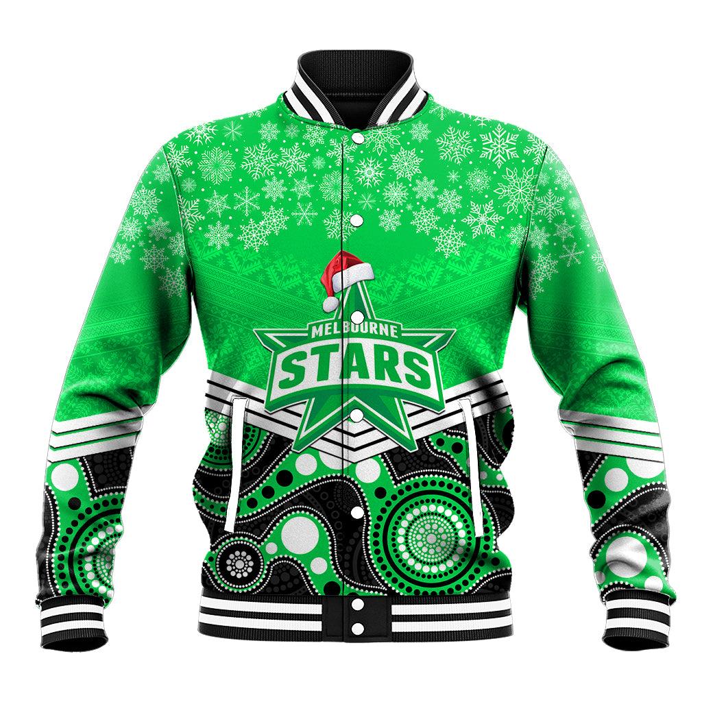 custom-melbourne-stars-cricket-christmas-baseball-jacket-merry-xmas-2023-indigenous-art