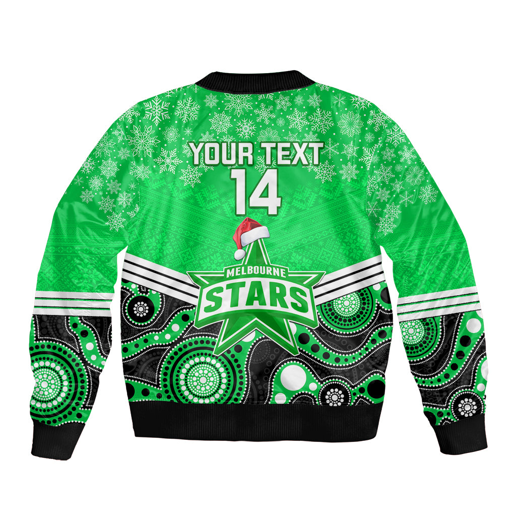 custom-melbourne-stars-cricket-christmas-bomber-jacket-merry-xmas-2023-indigenous-art
