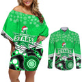 custom-melbourne-stars-cricket-christmas-couples-matching-off-shoulder-short-dress-and-long-sleeve-button-shirt-merry-xmas-2023-indigenous-art