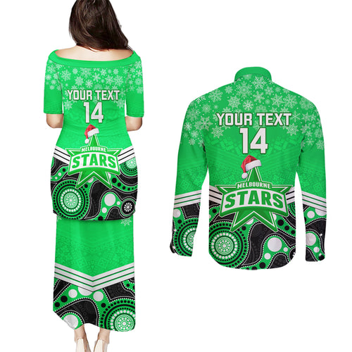 custom-melbourne-stars-cricket-christmas-couples-matching-puletasi-dress-and-long-sleeve-button-shirt-merry-xmas-2023-indigenous-art