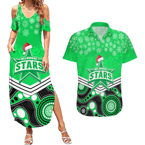 custom-melbourne-stars-cricket-christmas-couples-matching-summer-maxi-dress-and-hawaiian-shirt-merry-xmas-2023-indigenous-art