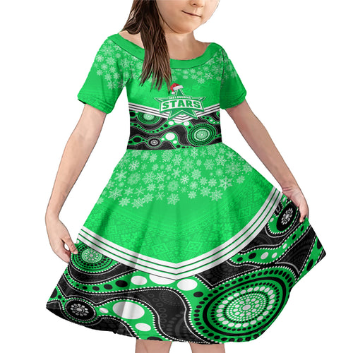 custom-melbourne-stars-cricket-christmas-family-matching-mermaid-dress-and-hawaiian-shirt-merry-xmas-2023-indigenous-art