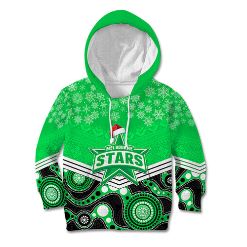 custom-melbourne-stars-cricket-christmas-kid-hoodie-merry-xmas-2023-indigenous-art