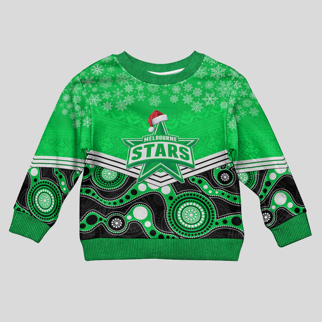 custom-melbourne-stars-cricket-christmas-kid-ugly-christmas-sweater-merry-xmas-2023-indigenous-art