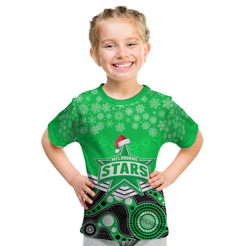 custom-melbourne-stars-cricket-christmas-kid-t-shirt-merry-xmas-2023-indigenous-art